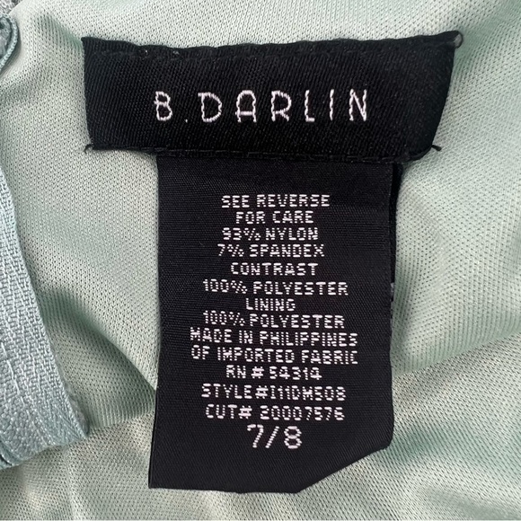 B. Darlin Green Lace Lined Swing Short Sleeve Mini Skater Dress Size 7/8 Womens - Picture 2 of 4